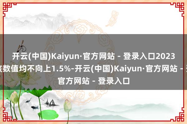 开云(中国)Kaiyun·官方网站 - 登录入口2023年以来该数值均不向上1.5%-开云(中国)Kaiyun·官方网站 - 登录入口
