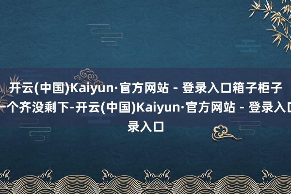 开云(中国)Kaiyun·官方网站 - 登录入口箱子柜子一个齐没剩下-开云(中国)Kaiyun·官方网站 - 登录入口